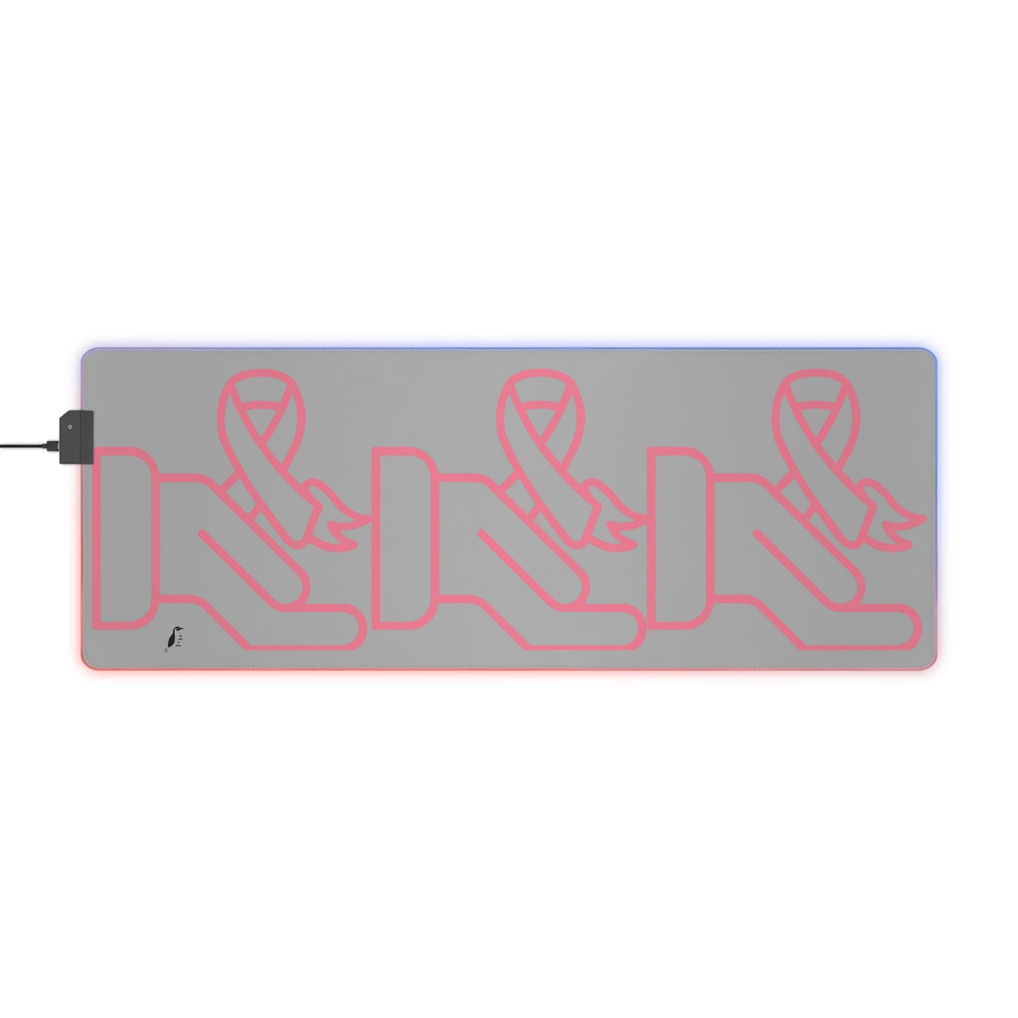 LED Gaming Mouse Pad: Fight Cancer Lite Grey