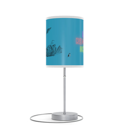 Lamp on a Stand, US|CA plug: Writing Turquoise 