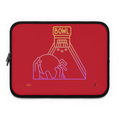 Laptop Sleeve: Bowling Dark Red