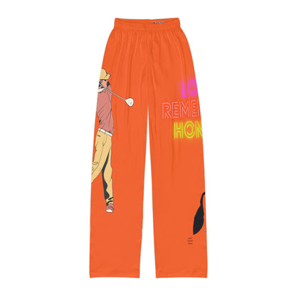 Kids Pajama Pants: Golf Orange