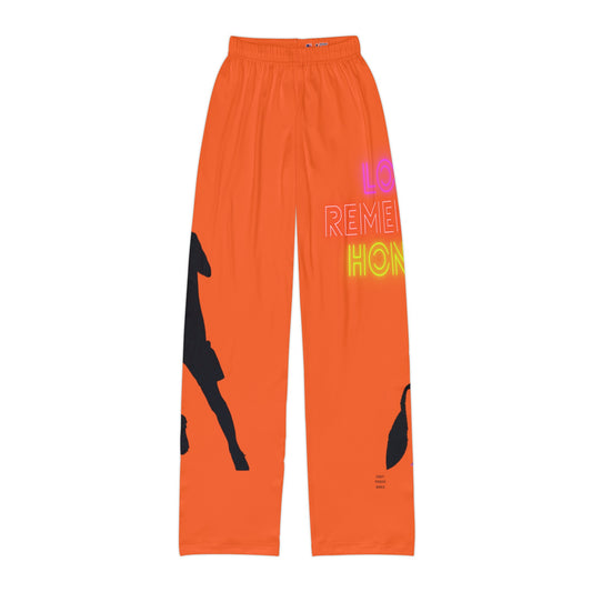 Kids Pajama Pants: Soccer Orange