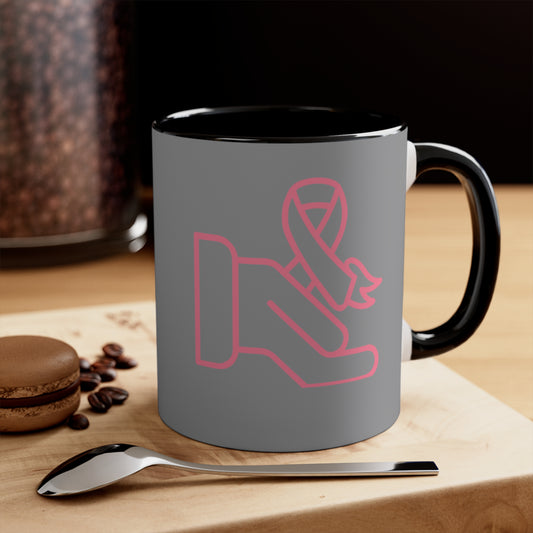 Accent Coffee Mug, 11oz: Fight Cancer Grey