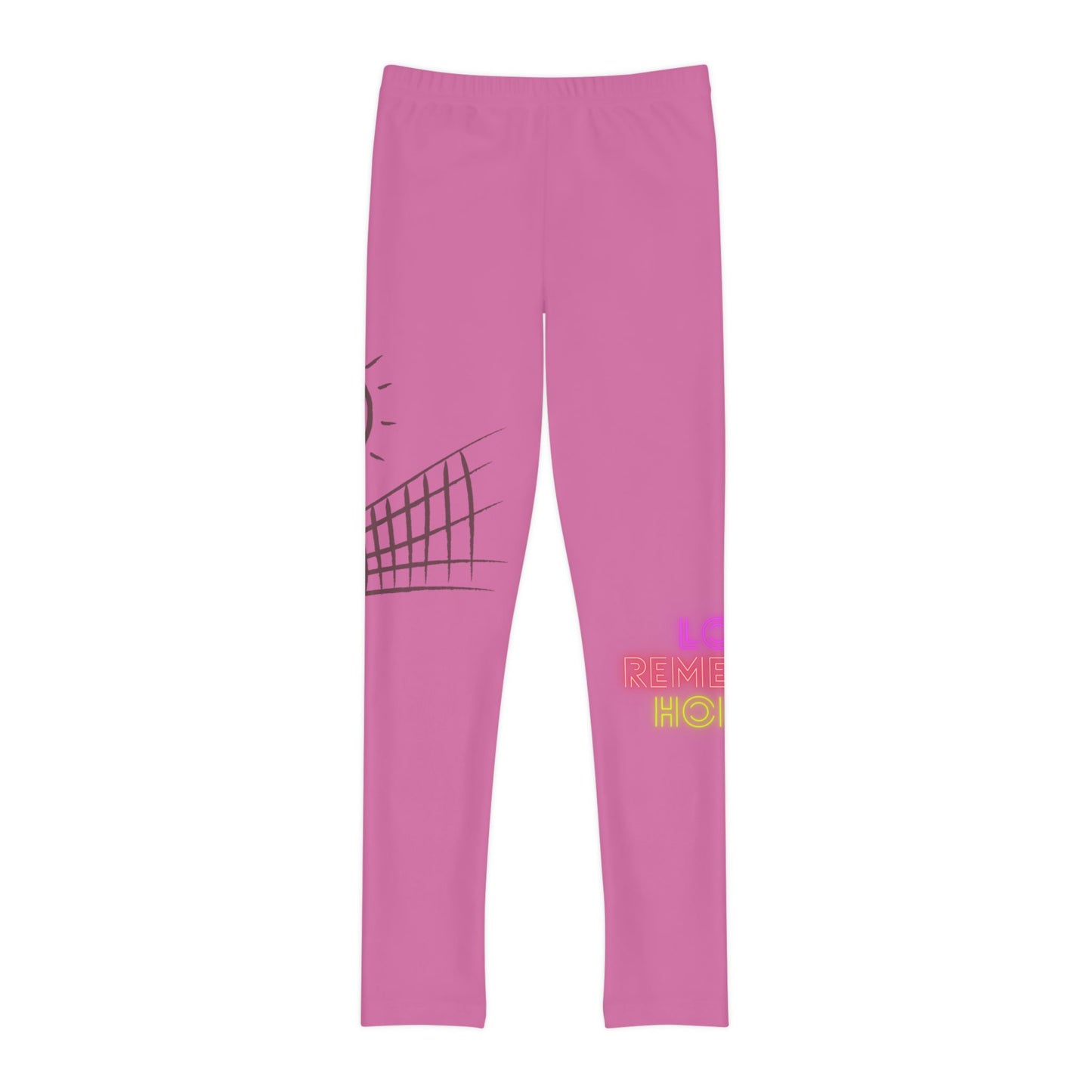 Youth Full-Length Leggings: Volleyball Lite Pink