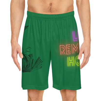 Basketball Shorts: Writing Dark Green