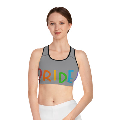 Sports Bra: LGBTQ Pride Grey