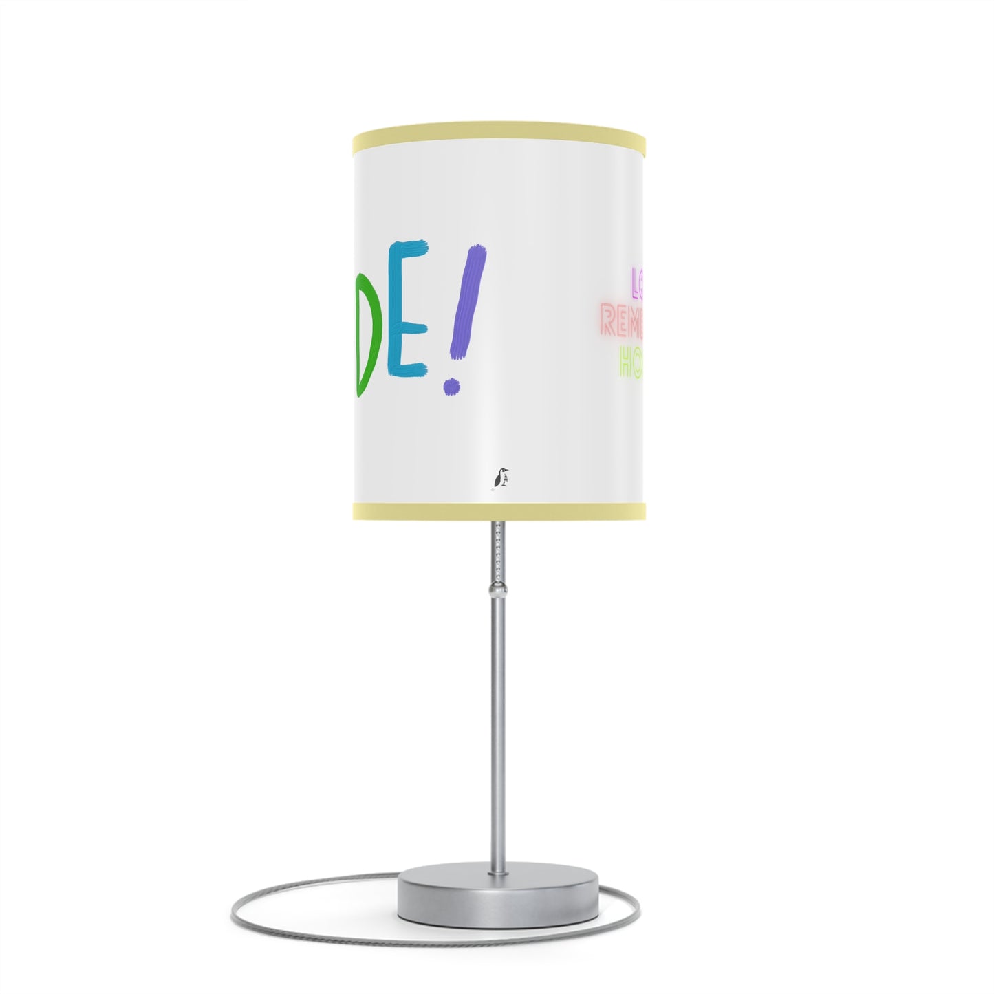 Lamp on a Stand, US|CA plug: LGBTQ Pride White 