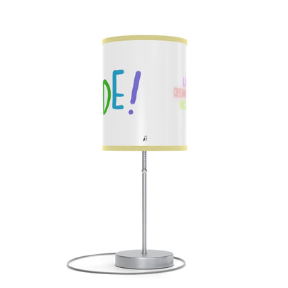 Lamp on a Stand, US|CA plug: LGBTQ Pride White 