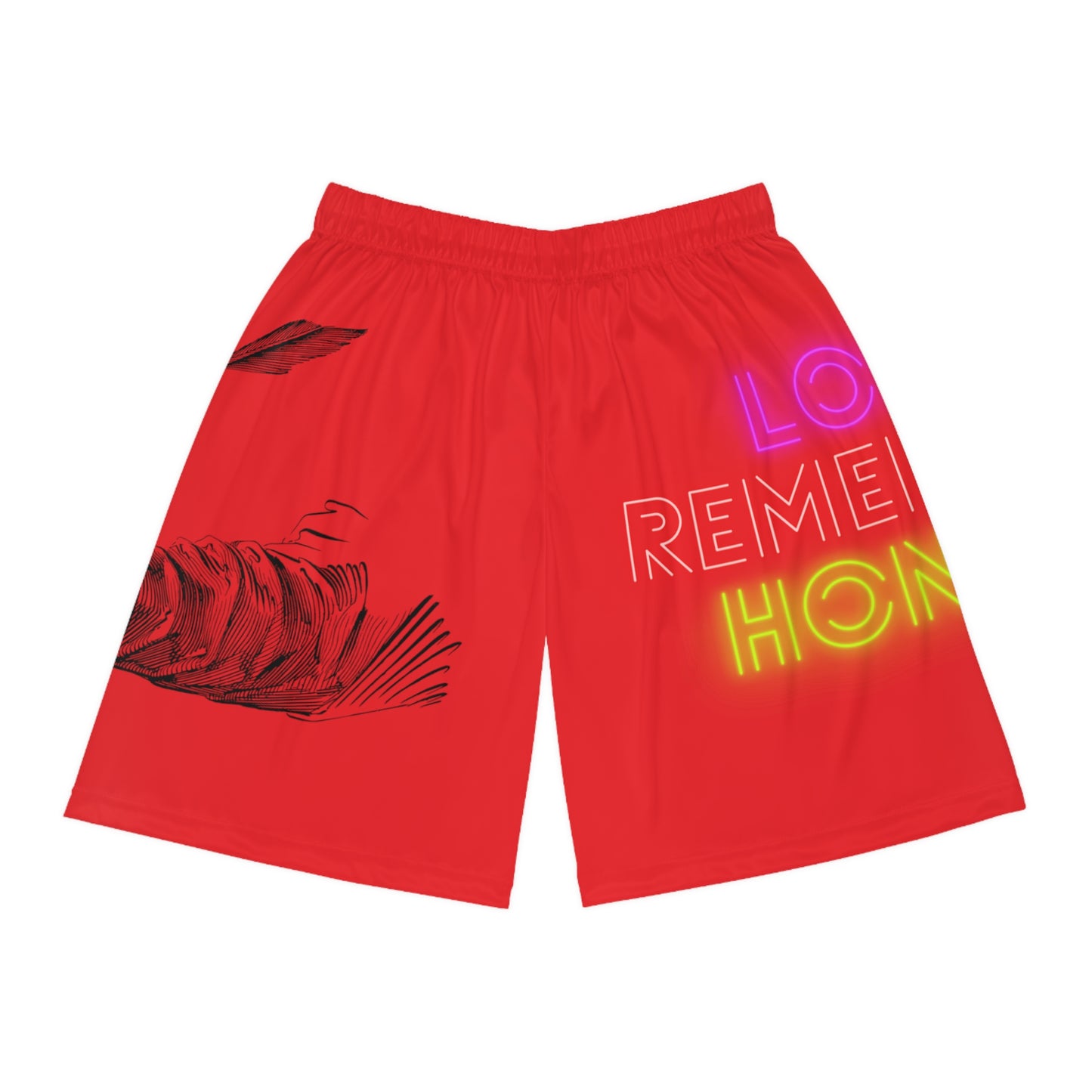 Basketball Shorts: Writing Red