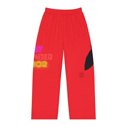 Women's Pajama Pants: Crazy Penguin World Logo Red