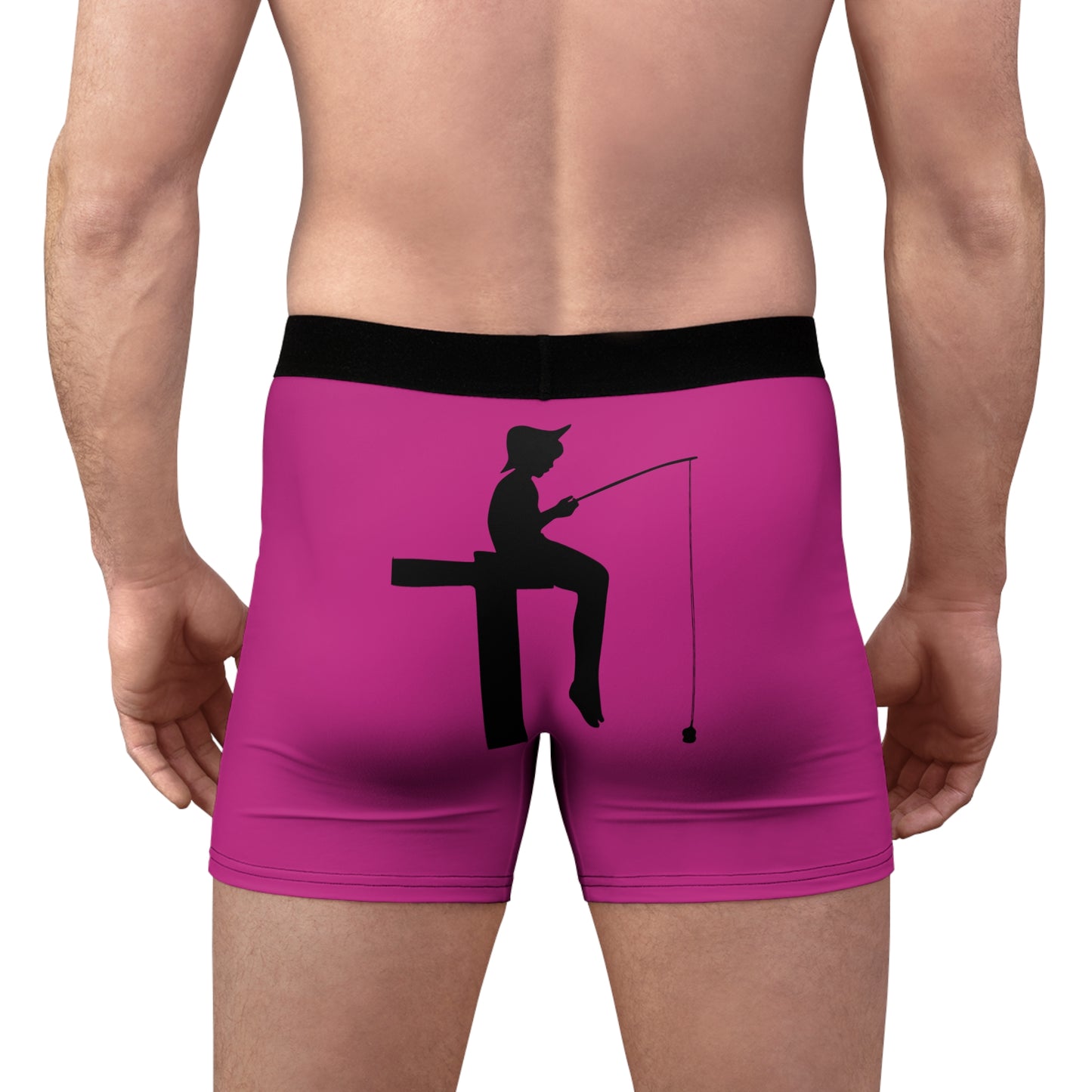 Men's Boxer Briefs: Fishing Pink