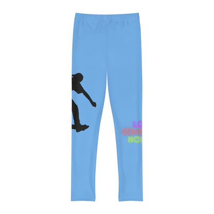 Youth Full-Length Leggings: Skateboarding Lite Blue