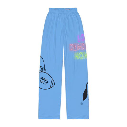 Kids Pajama Pants: Football Lite Blue