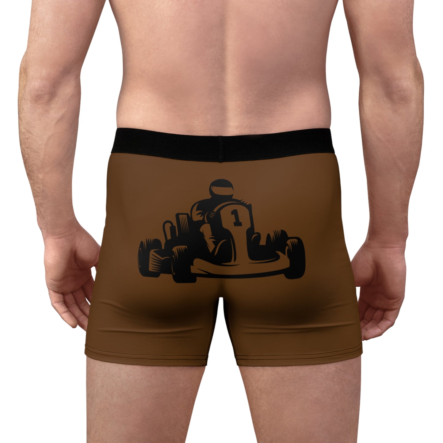 Men's Boxer Briefs: Racing Brown