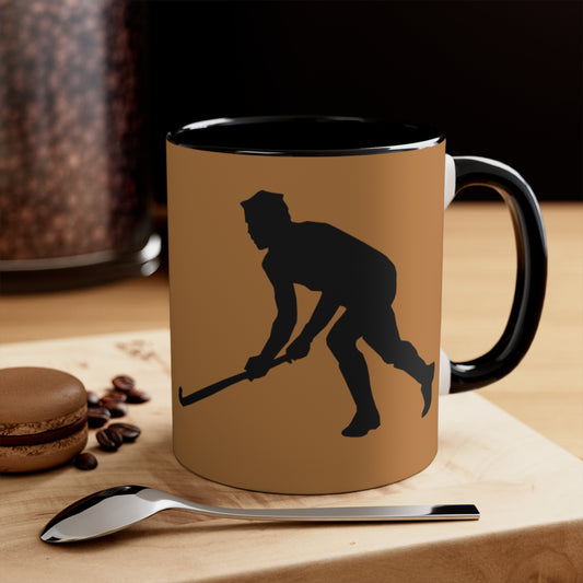 Accent Coffee Mug, 11oz: Hockey Lite Brown