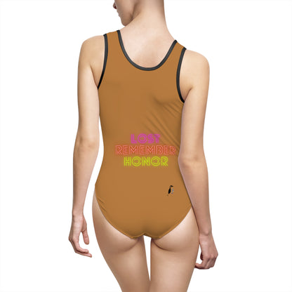 Women's Classic One-Piece Swimsuit Gaming Lite Brown