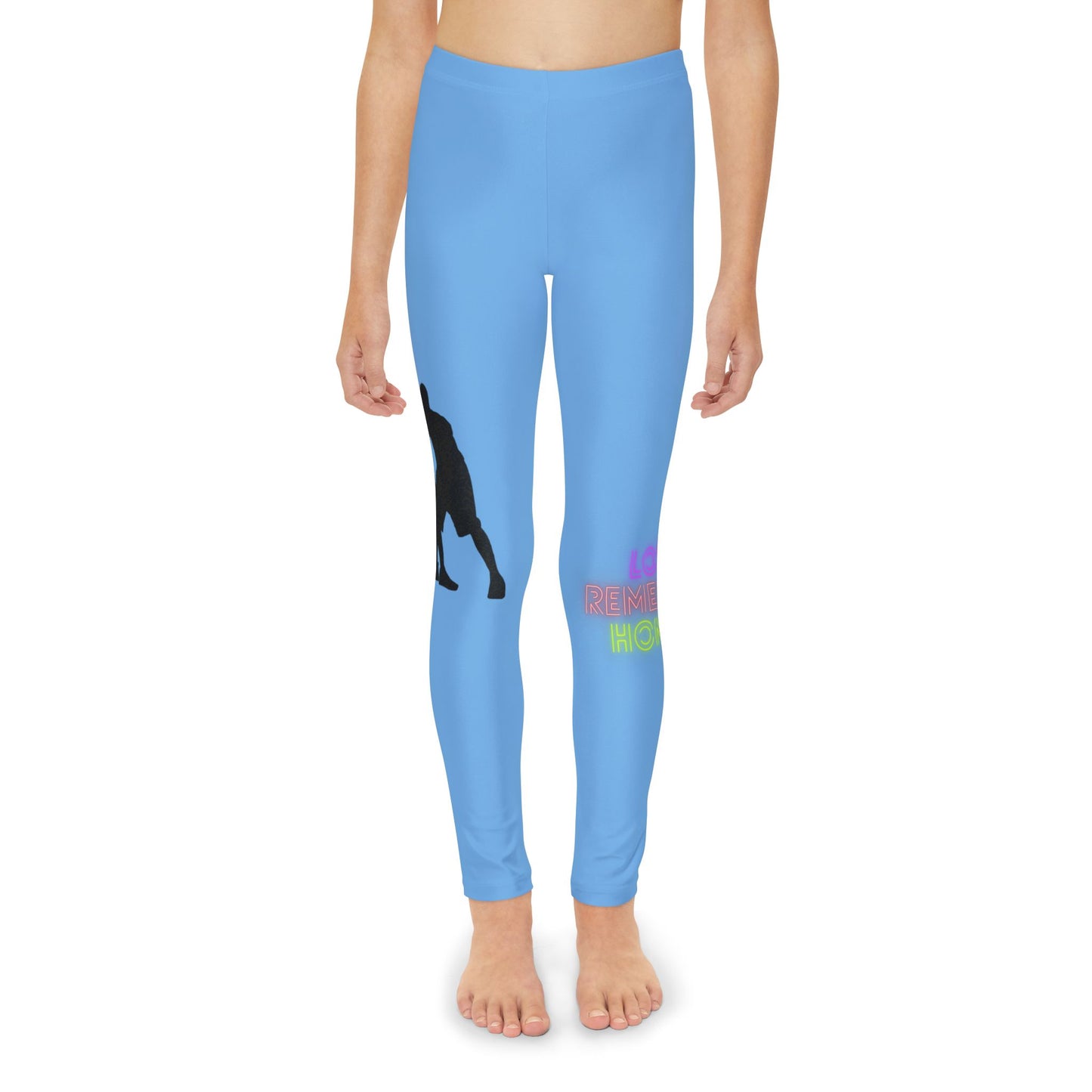 Youth Full-Length Leggings: Basketball Lite Blue