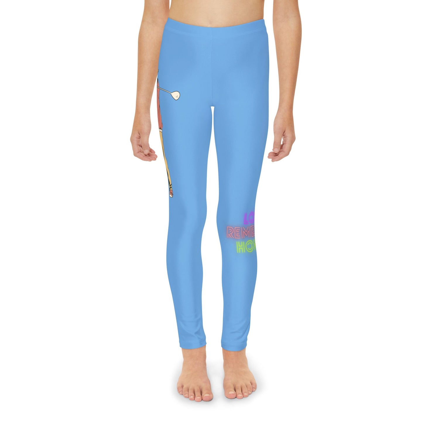 Youth Full-Length Leggings: Golf Lite Blue