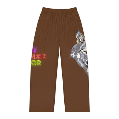 Women's Pajama Pants: Wolves Brown