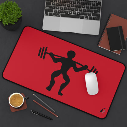 Desk Mat: Weightlifting Dark Red