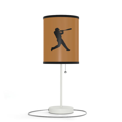 Lamp on a Stand, US|CA plug: Baseball Lite Brown