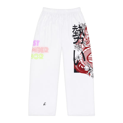 Panlalaking Pajama na pantalon: Dragons White 