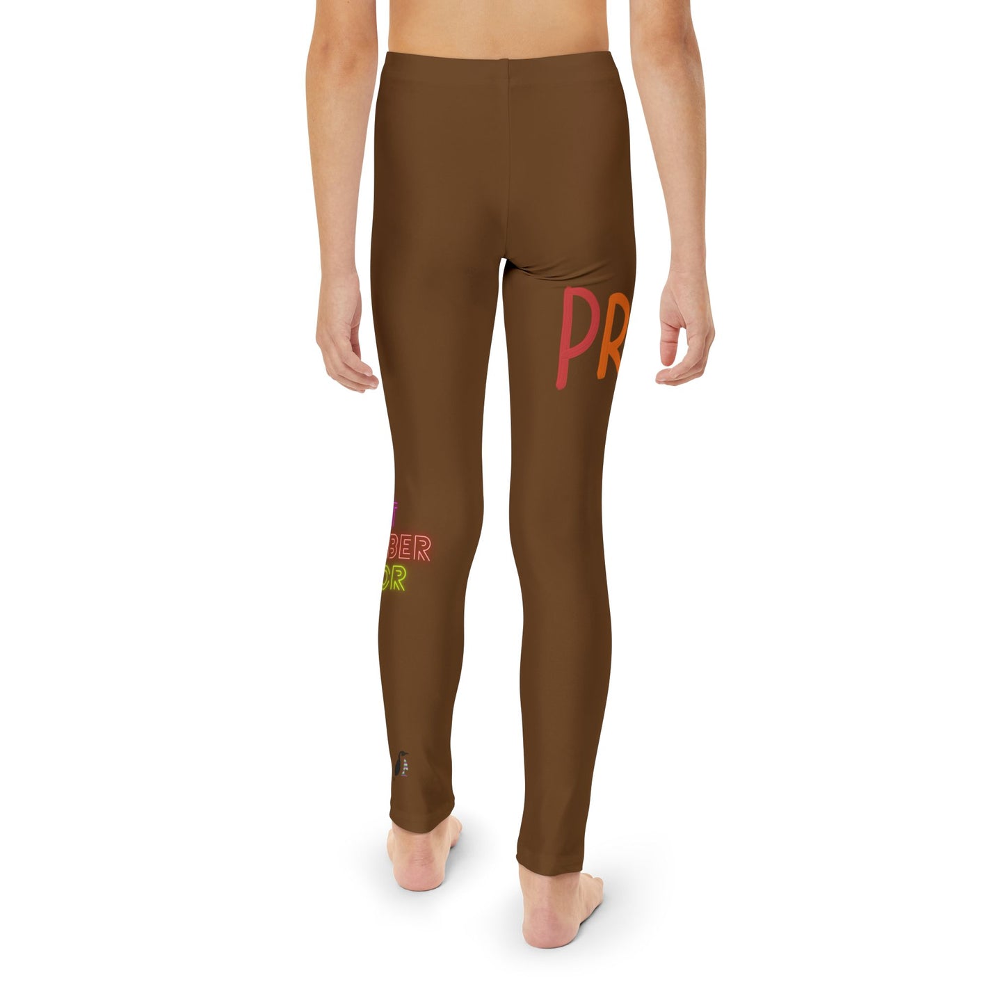 Youth Full-Length Leggings: LGBTQ Pride Brown