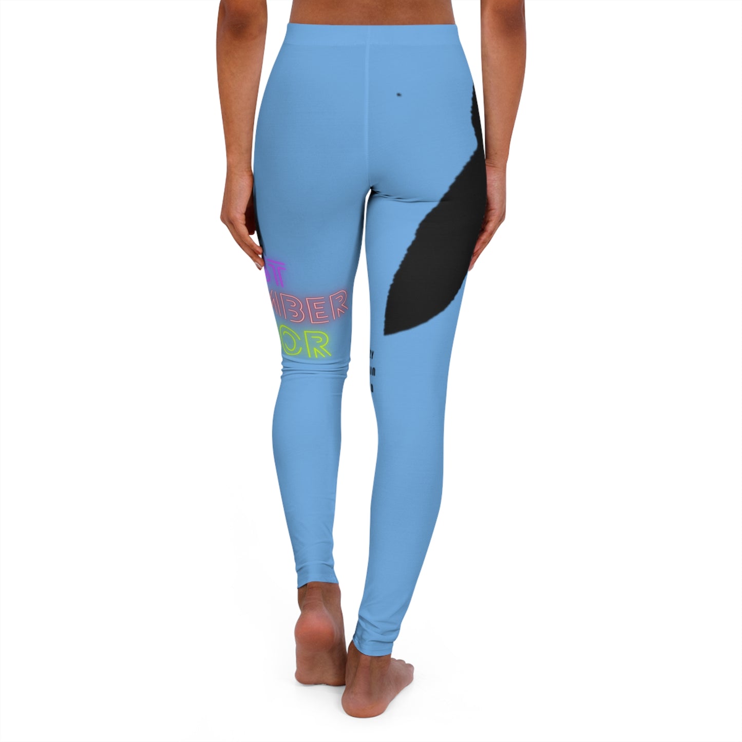 Women's Spandex Leggings: Crazy Penguin World Logo Lite Blue