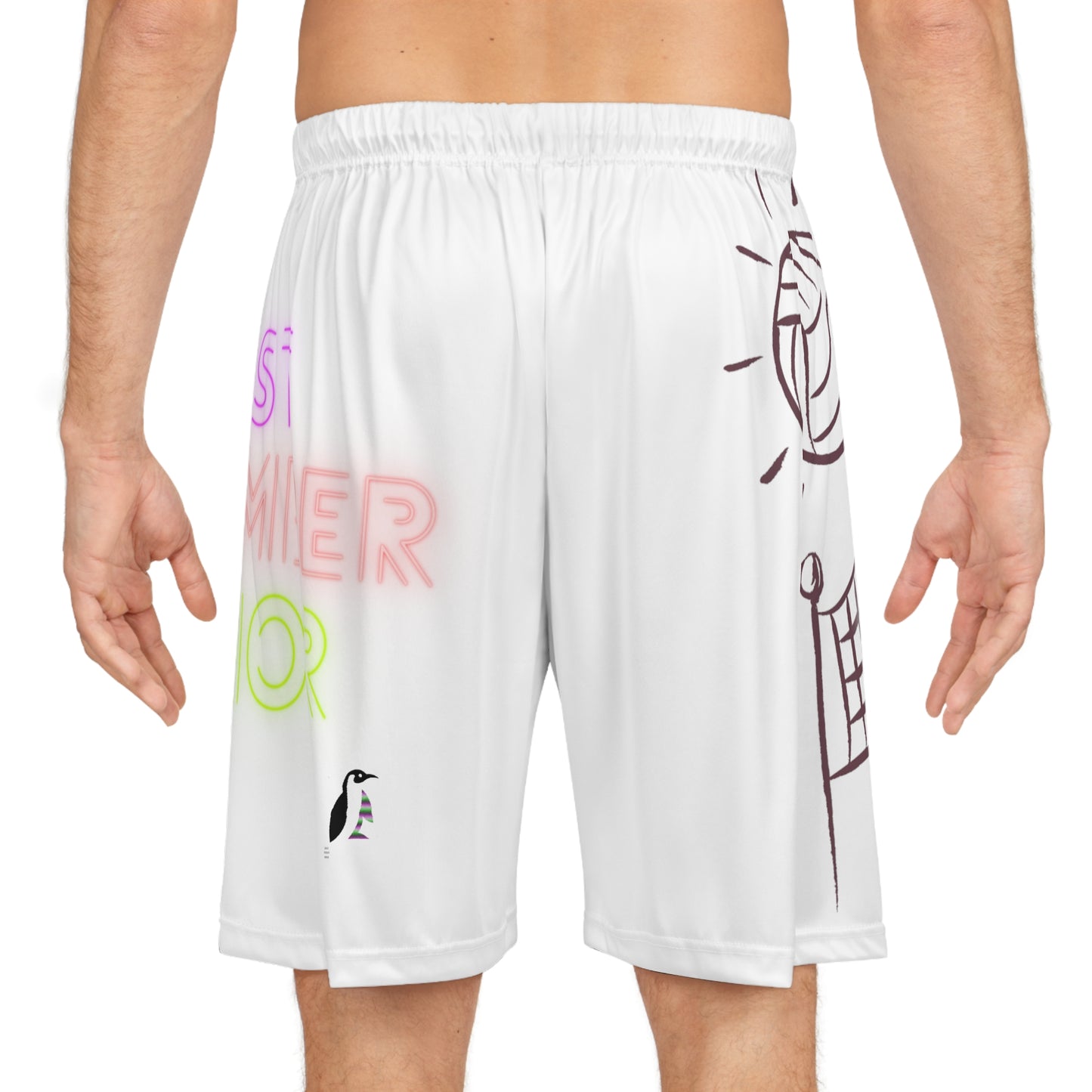 Basketball Shorts: Volleyball White