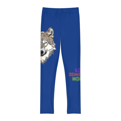 Youth Full-Length Leggings: Wolves Dark Blue