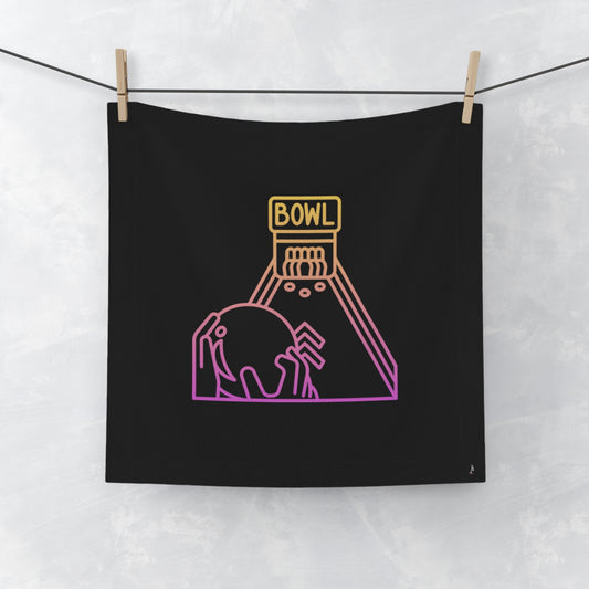Face Towel: Bowling Black