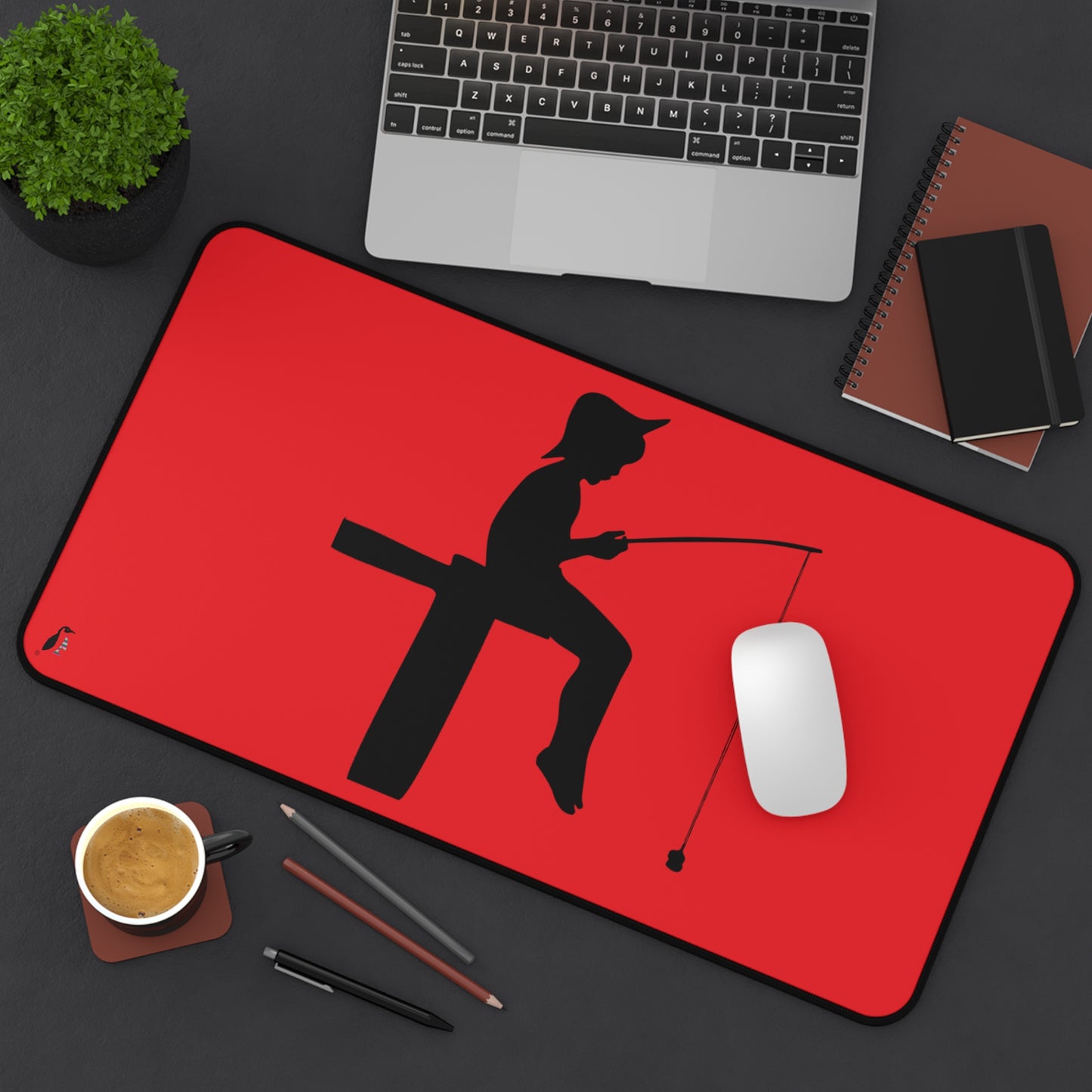 Desk Mat: Fishing Red