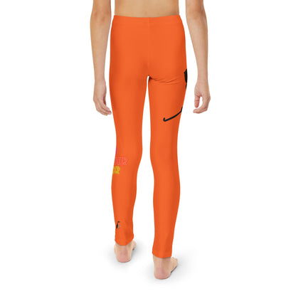 Youth Full-Length Leggings: Hockey Orange