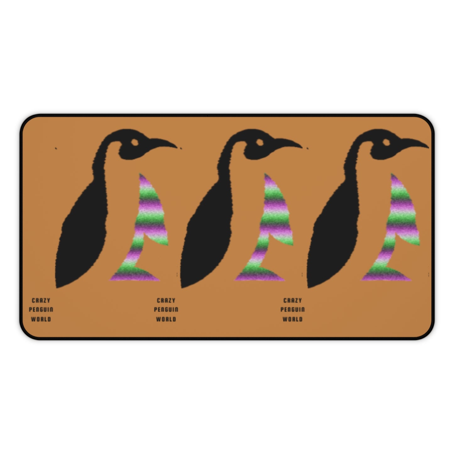 Desk Mat: Crazy Penguin World Logo Lite Brown