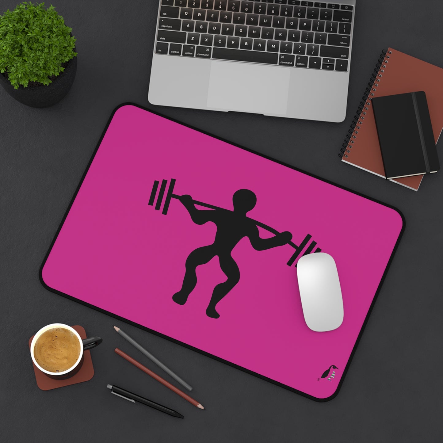 Desk Mat: Weightlifting Pink