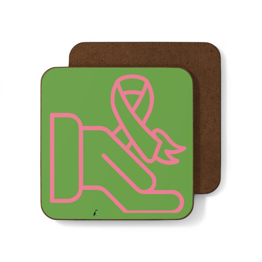 Hardboard Back Coaster: Fight Cancer Green