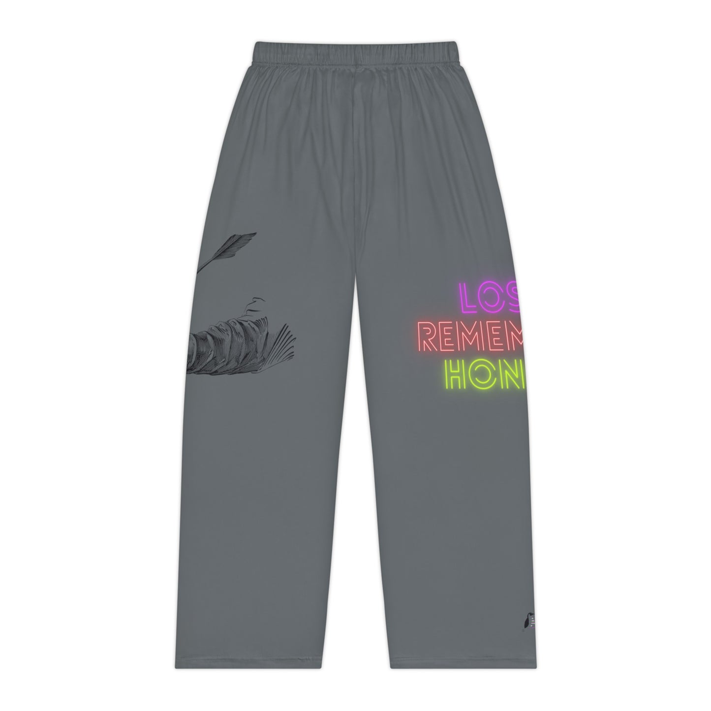 Women's Pajama Pants: Writing Dark Grey