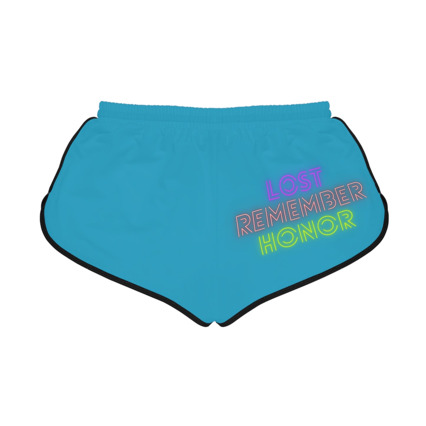 Women's Relaxed Shorts: Crazy Penguin World Logo Turquoise