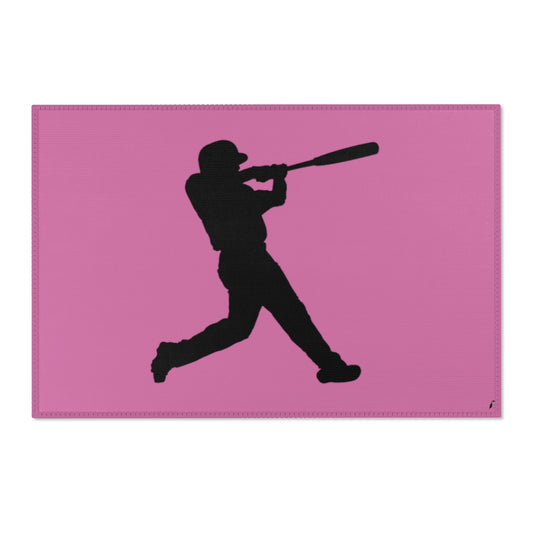Area Rug (Rectangle): Baseball Lite Pink