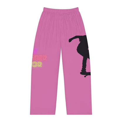 Pambabaeng Pajama Pants: Skateboarding Lite Pink