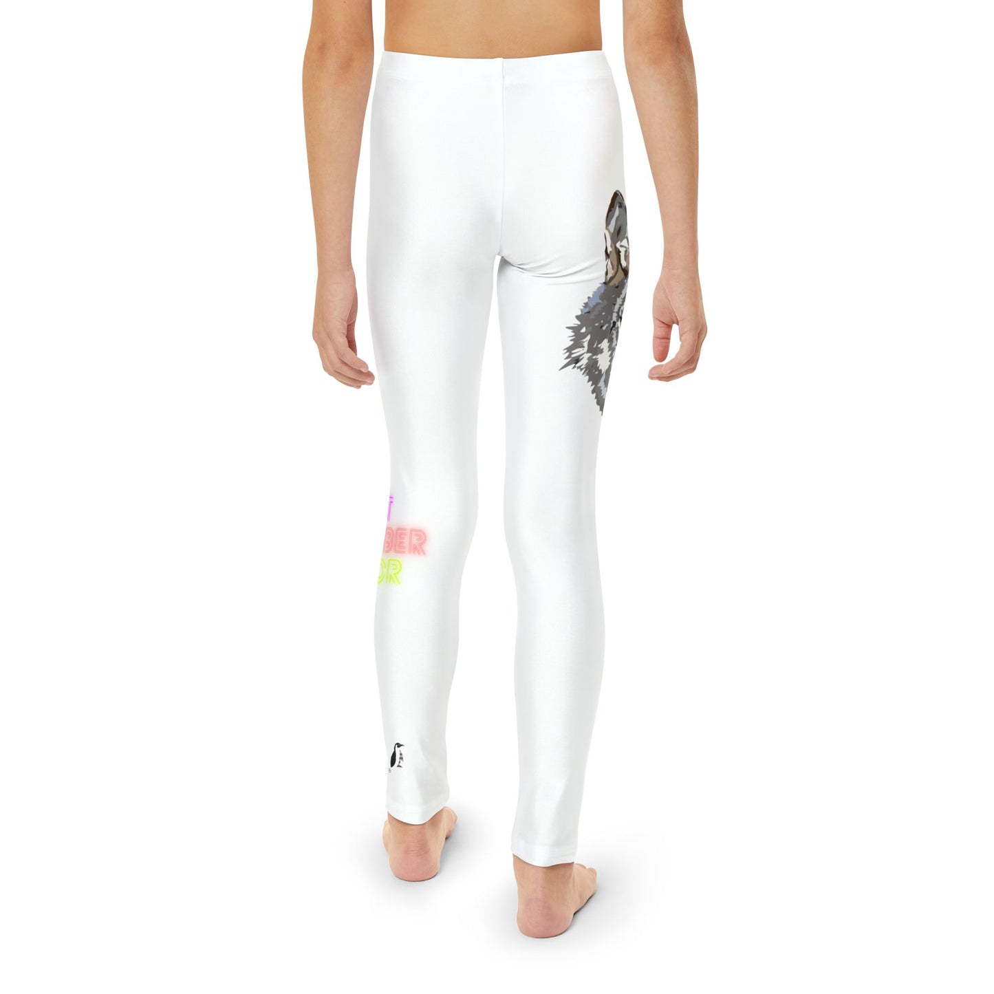 Youth Full-Length Leggings: Wolves White