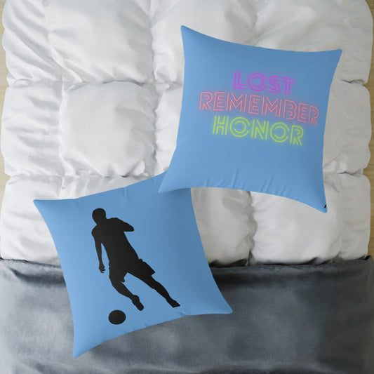 Spun Polyester Pillow: Soccer Lite Blue