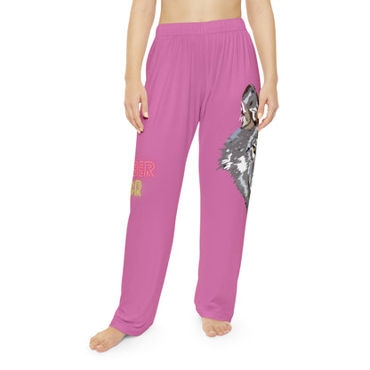 Pambabaeng Pajama Pants: Wolves Pink 