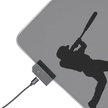 LED Gaming Mouse Pad: Baseball Grey