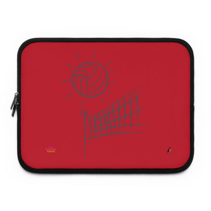 Laptop Sleeve: Volleyball Dark Red