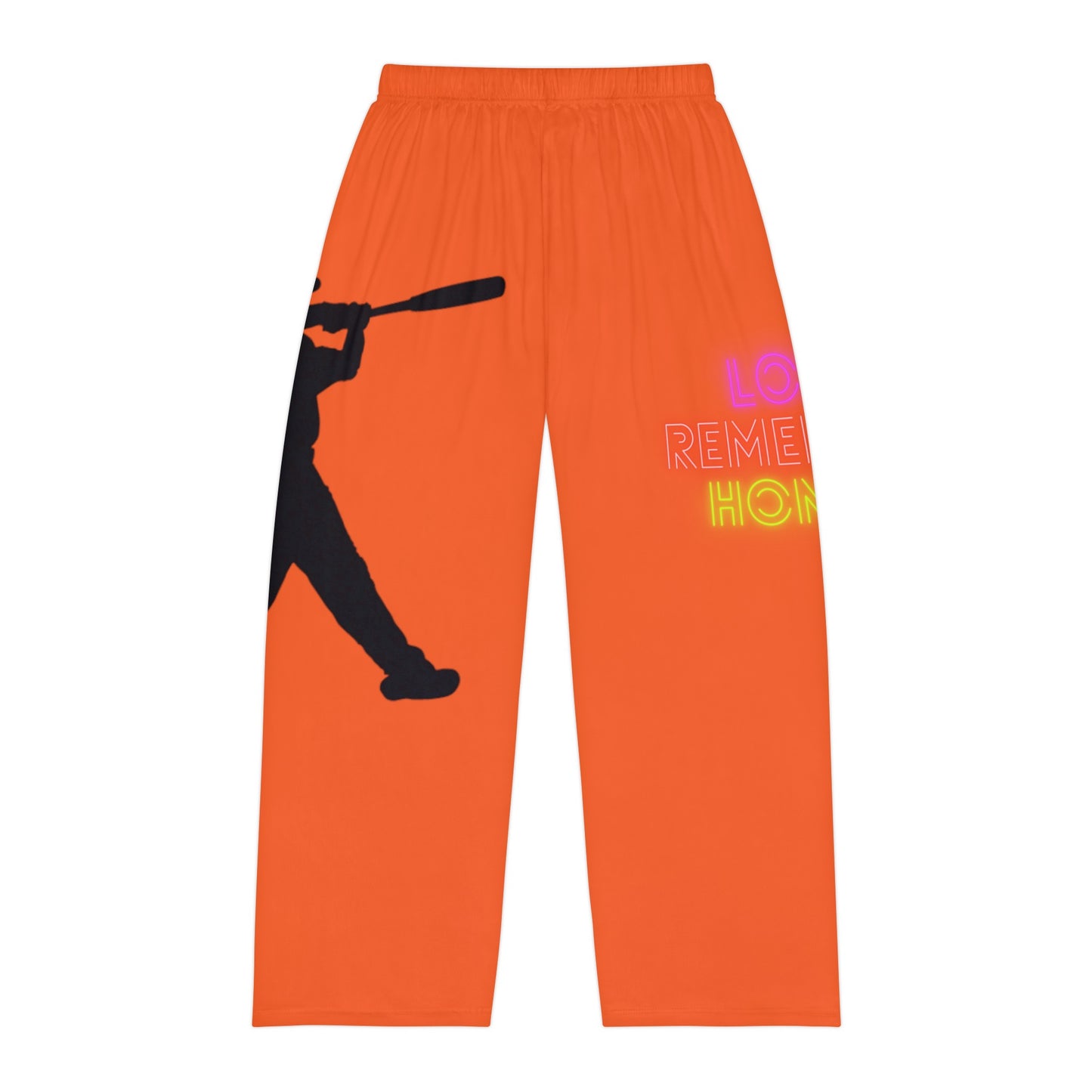 Men's Pajama Pants: Baseball Orange