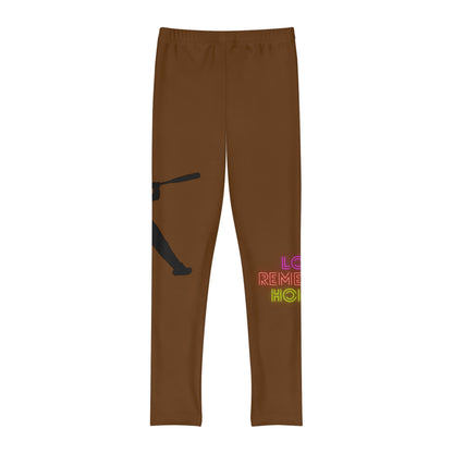 Youth Full-Length Leggings: Baseball Brown