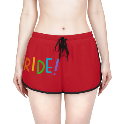 Women's Relaxed Shorts: LGBTQ Pride Dark Red