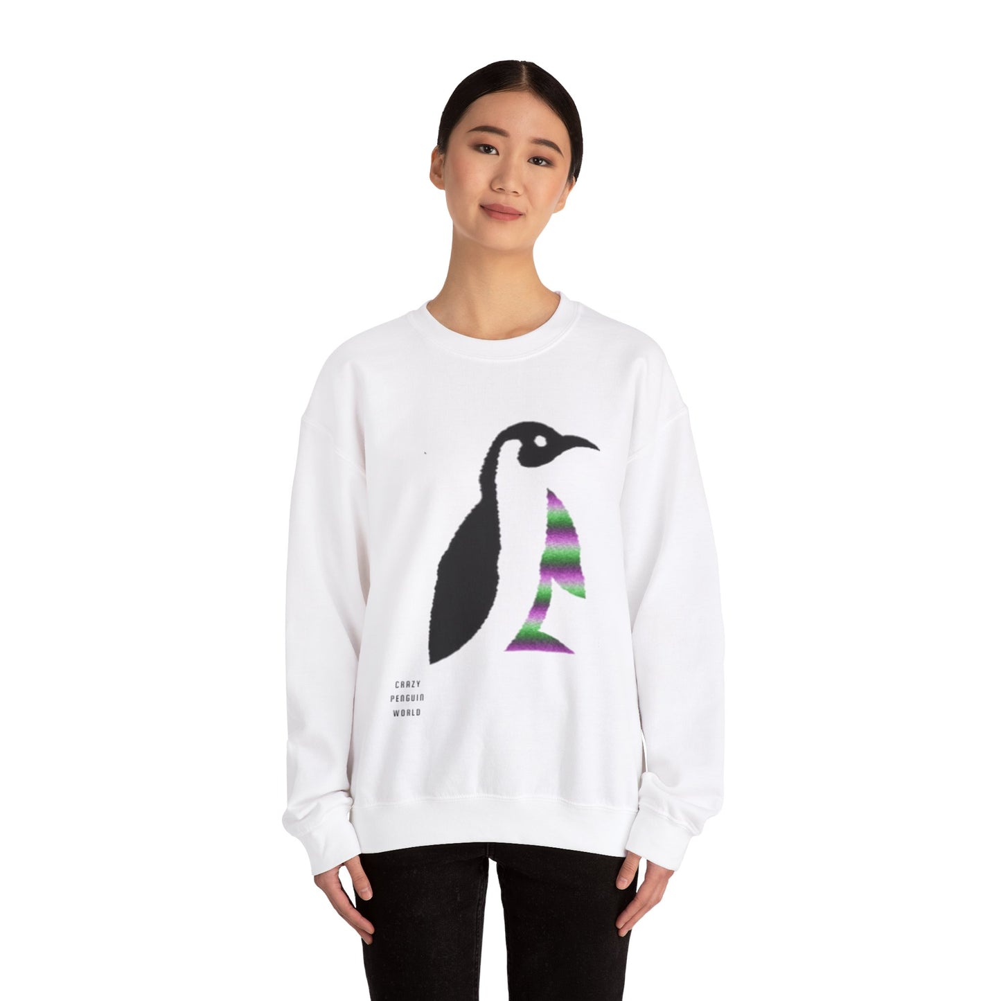 Heavy Blend™ Crewneck Sweatshirt: Crazy Penguin World Logo #1