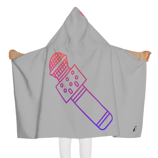 Youth Hooded Towel: Music Lite Grey