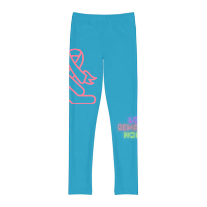 Youth Full-Length Leggings: Fight Cancer Turquoise